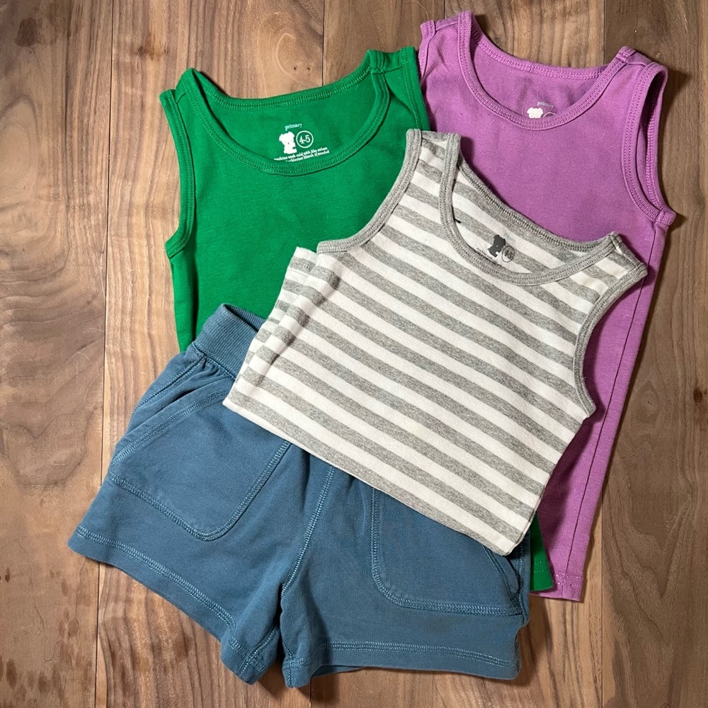 Primary Kids Tank Top & Shorts Set - Girls Size 4/5